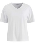Bambus T-shirt med V-hals hvid, kortærmet