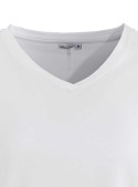 Bambus T-shirt med V-hals hvid, kortærmet