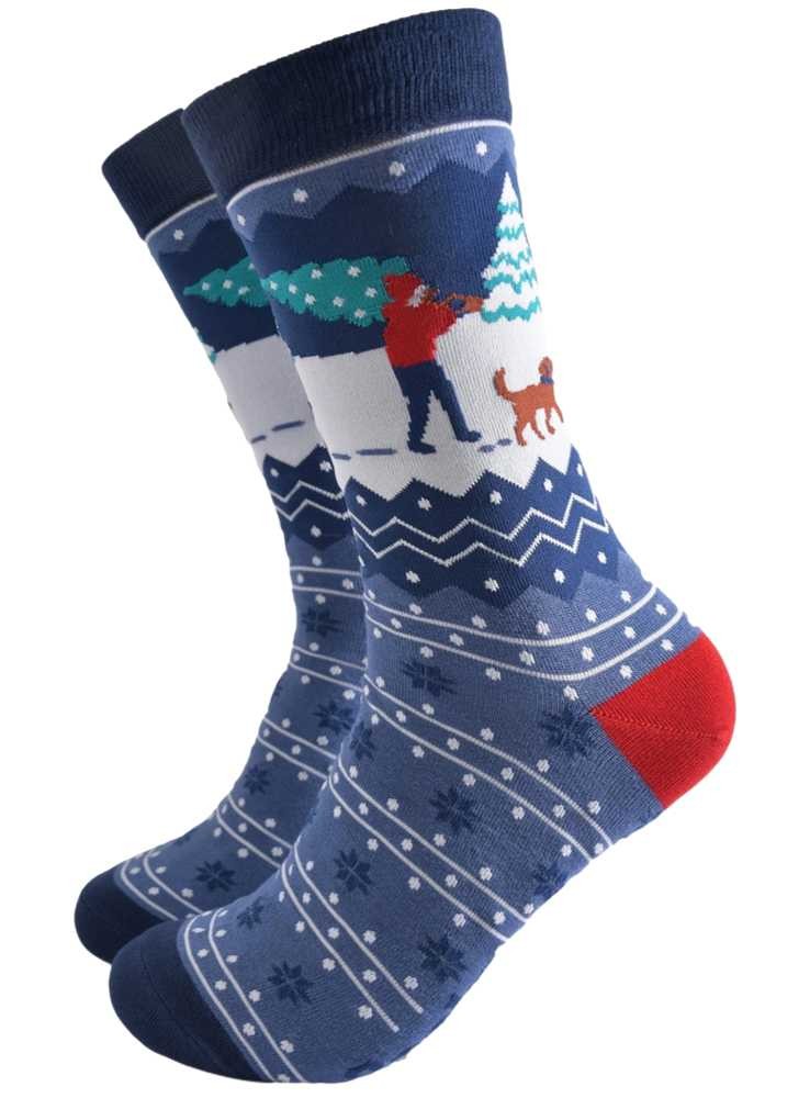 Bambus strømper juletræ og hund, herre, fra Sock Talk