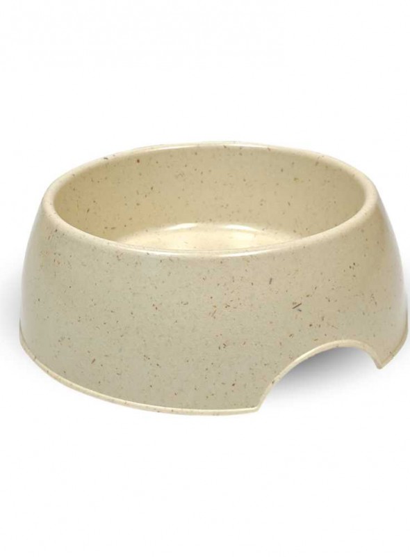 Hunde madskål af bambus 17 cm natur