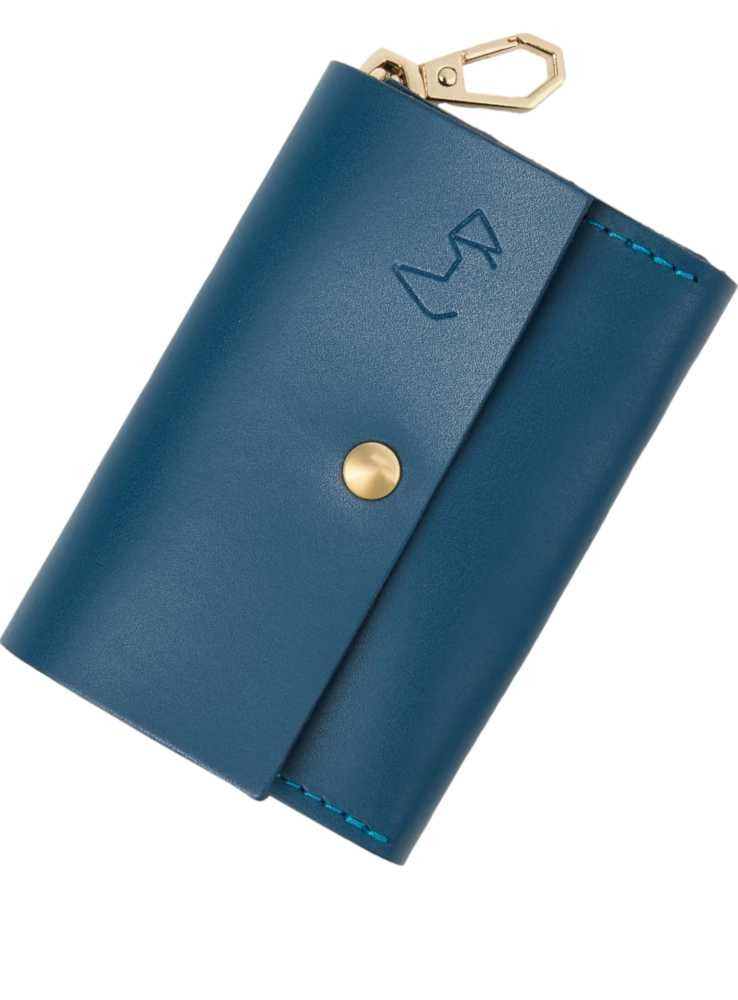 Hundeposeholder italiensk læder , blå